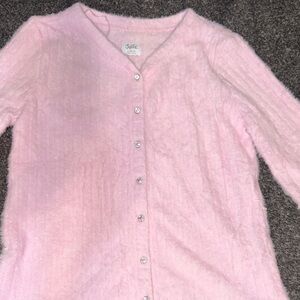 Jolie Soft Pink Button-Up Cardigan